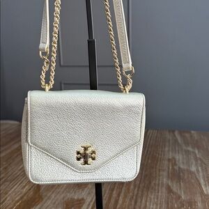 Tory Burch silver mini Kira Crossbody Bag